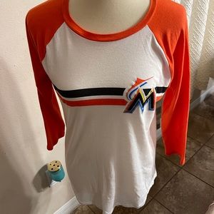 Victoria secret Pink Miami Marlins 3/4 Sleeve Shirt logo sequins